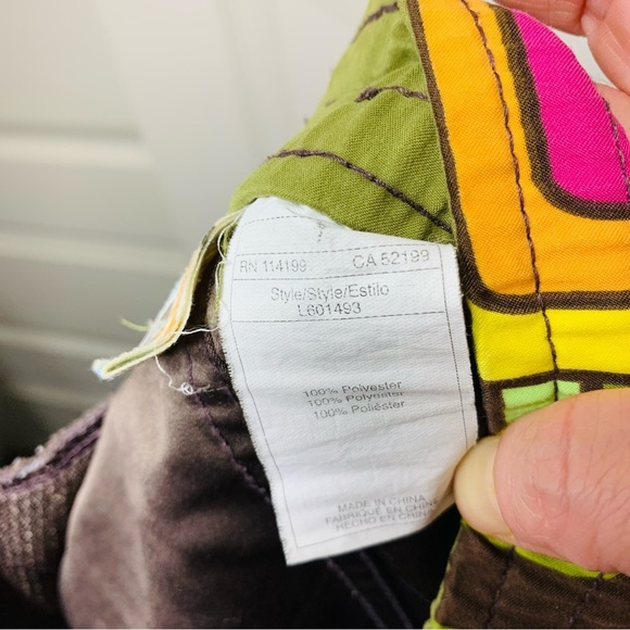 ROXY Brown Retro Colorful Festival Hot Pants Drawstring Shorts Sz 7 - Picture 6 of 10